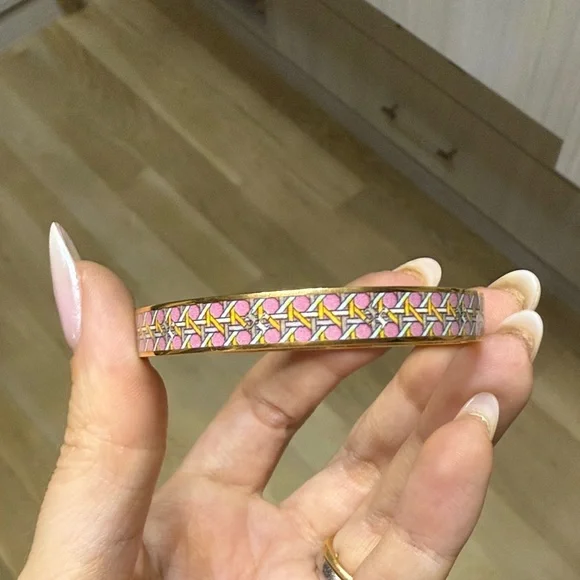 Tory Burch Gold and Pink Patterned Bracelet - Picture 3 of 3